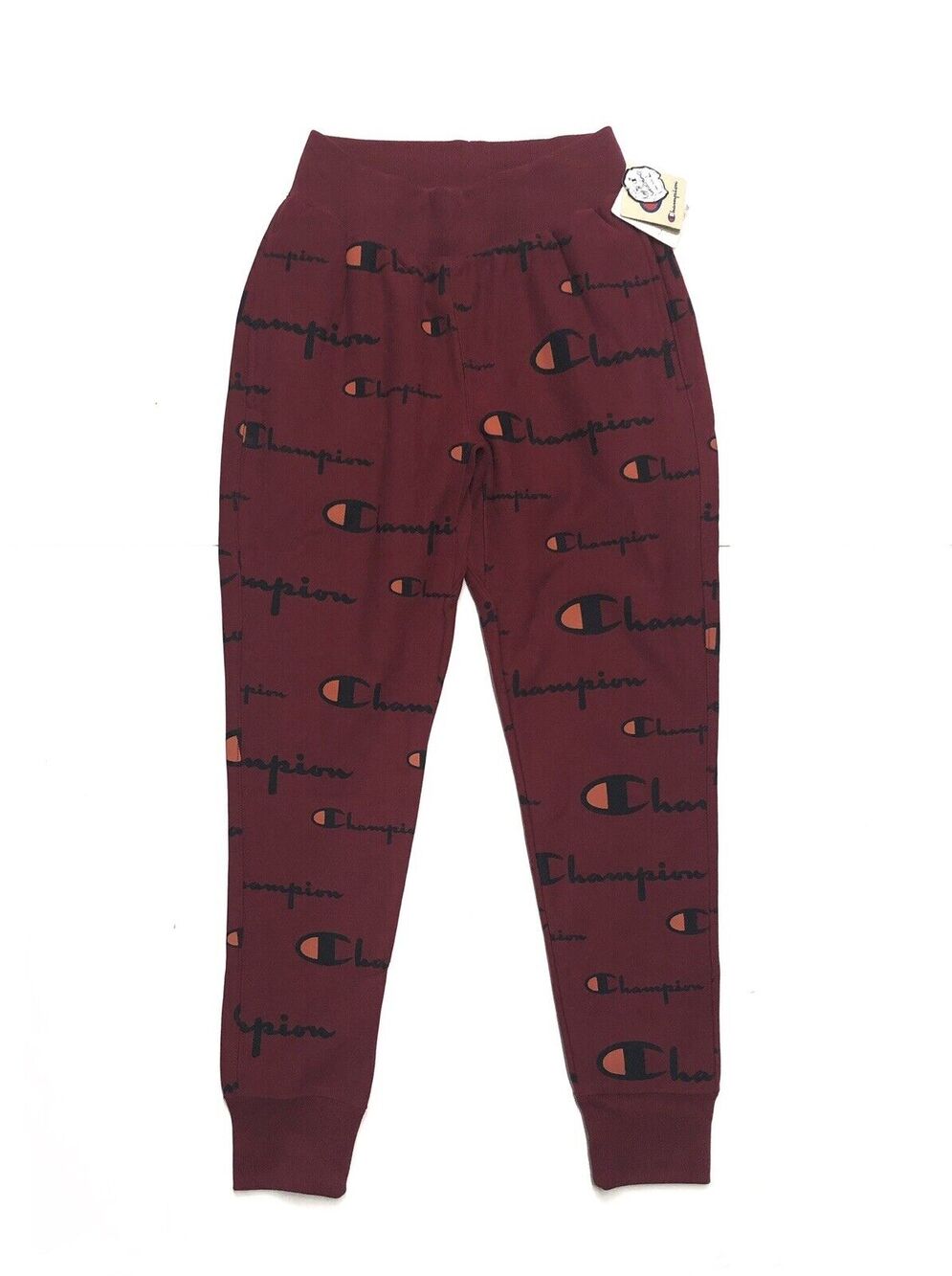 Champion Reverse Weave Logo Joggers Sweatpants Mens Size S Small Allover Print